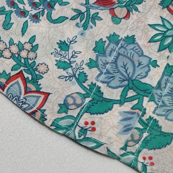 Vtg Floral Print Button Front Long Sleeve Blouse Top - Picture 4 of 12